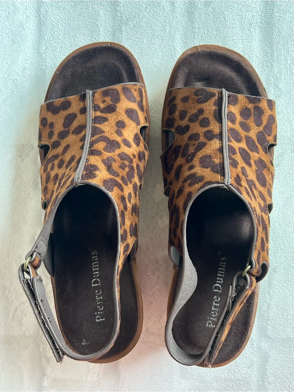 Pierre Dumas Leopard-Print Platform Slingback Sandals - Brown